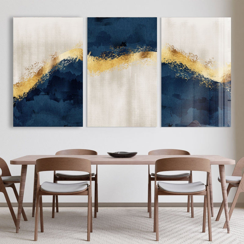 Artronauts Glass Print Blue & Cream Abstract - Trinity