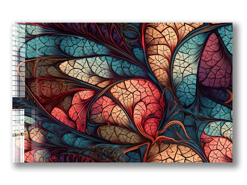 Artronauts Glass Print Red & Blue Floral Abstract