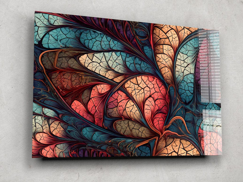 Artronauts Glass Print Red & Blue Floral Abstract