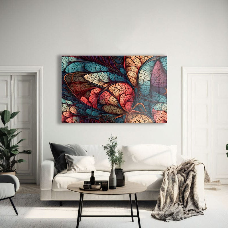 Artronauts Glass Print Red & Blue Floral Abstract