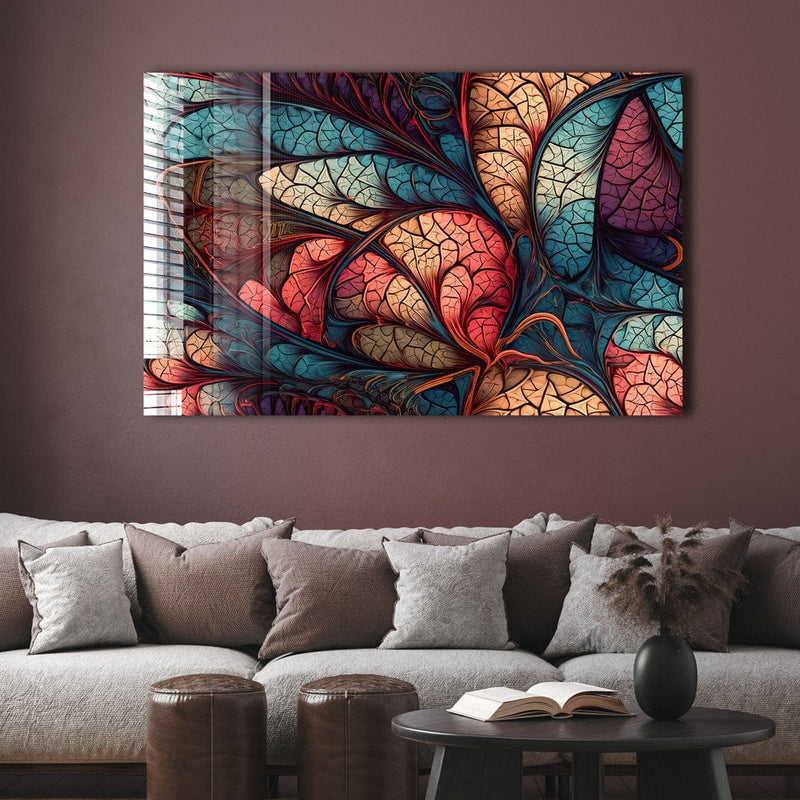 Artronauts Glass Print Red & Blue Floral Abstract