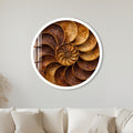 Golden Timber Spiral with white frame