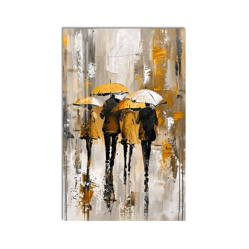Artronauts Glass Print Umbrellas in the Rain Glass Wall Art