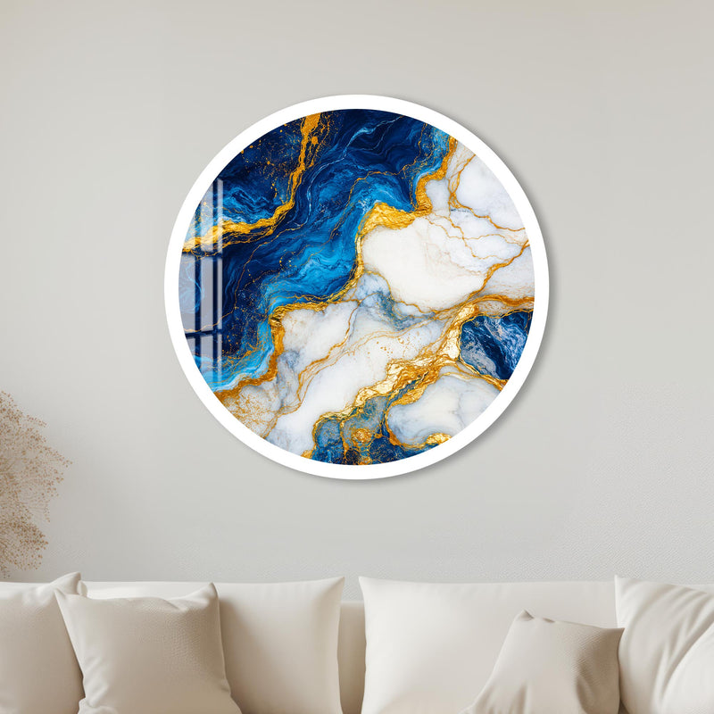 Gilded Ocean Marble with white frame