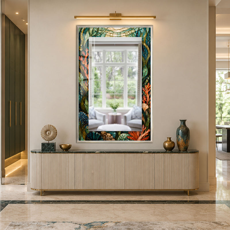Coral Reef Mosaic with white frame