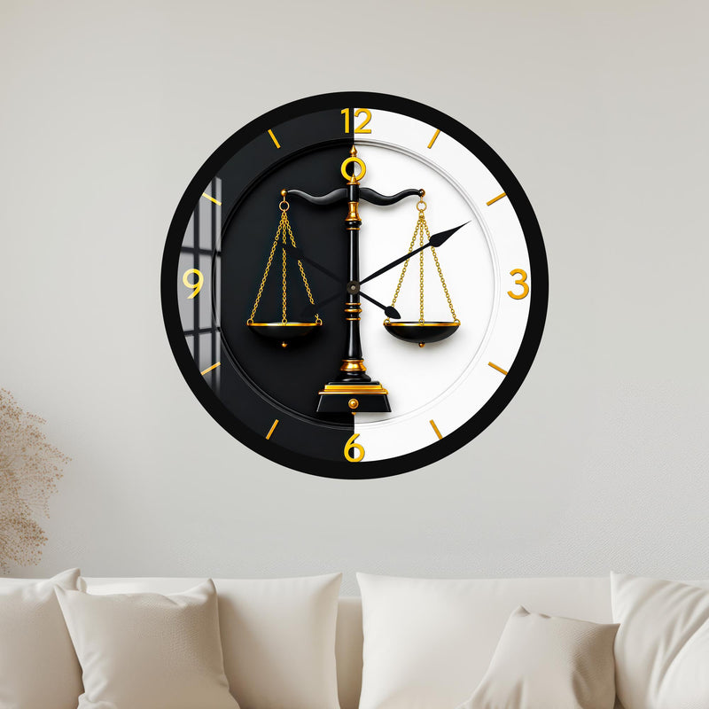 Golden Scales of Justice with black frame