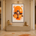 Orange Planet Explorer with walnut frame