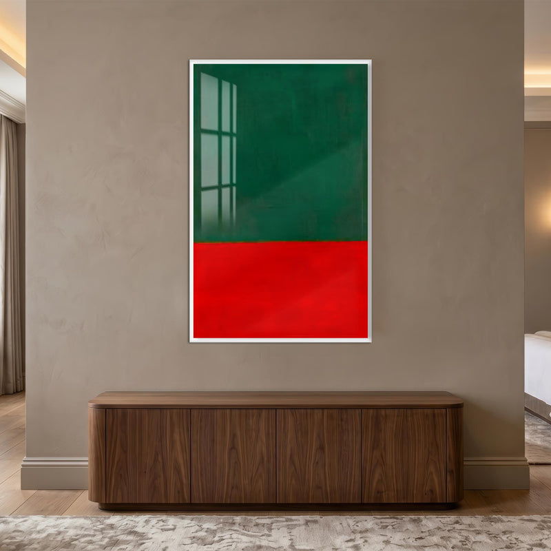Emerald Crimson Divide with white frame