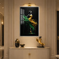 Emerald Golden Dancer with silver frame