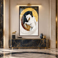 Golden Equine Harmony with walnut frame