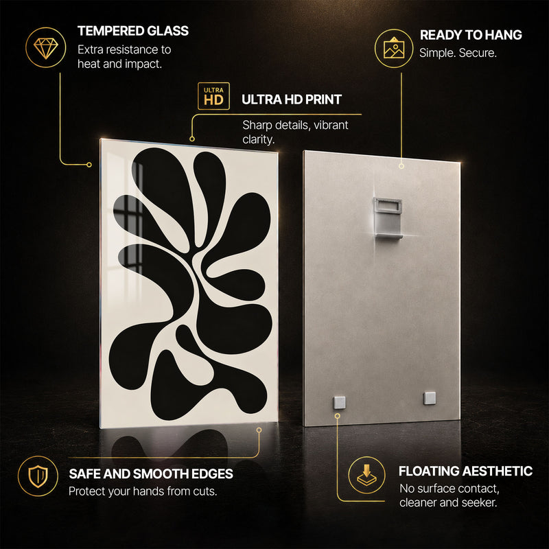 Organic Flow — tempered glass, ultra HD print, ready to hang