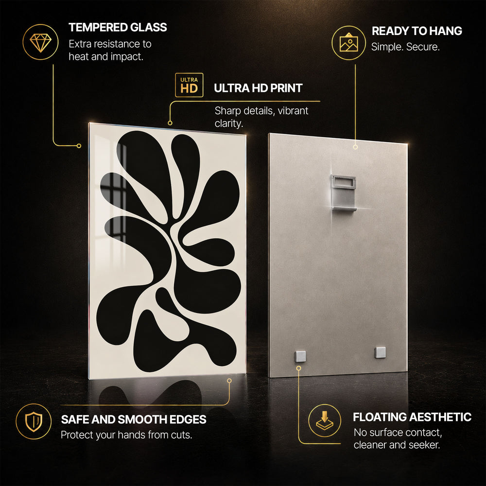 Organic Flow — tempered glass, ultra HD print, ready to hang