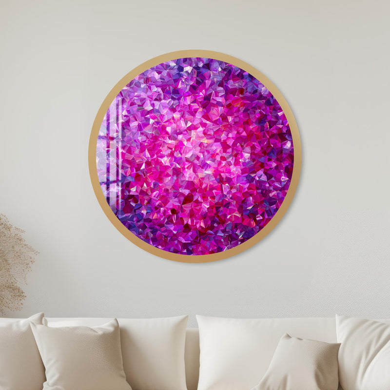 Magenta Crystal Bloom with gold frame