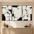 Abstract Balance with walnut frame