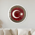 Crescent Star Emblem Plate with white frame