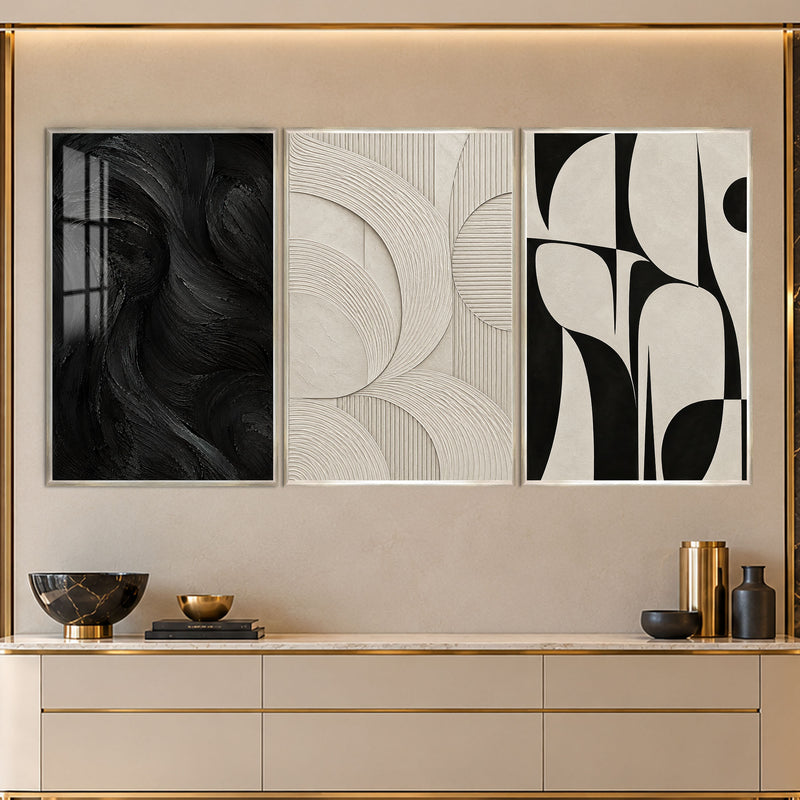 Abstract Curves with silver frame