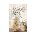 Golden Blossom Vases product shot on white background