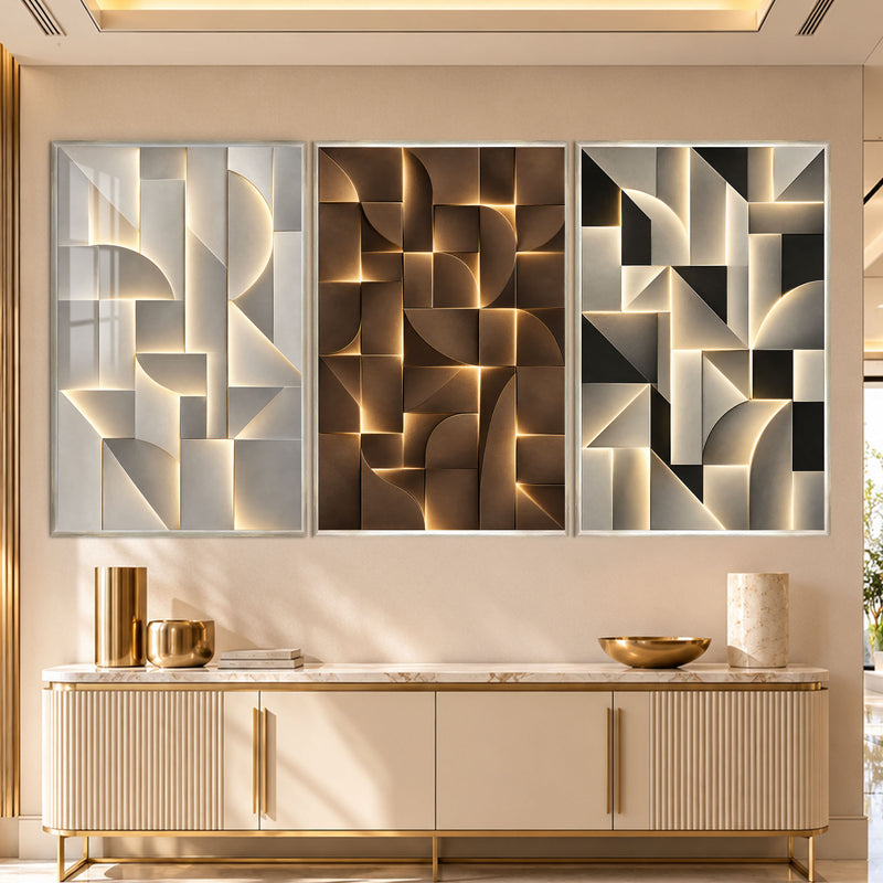 Golden Geometry with silver frame