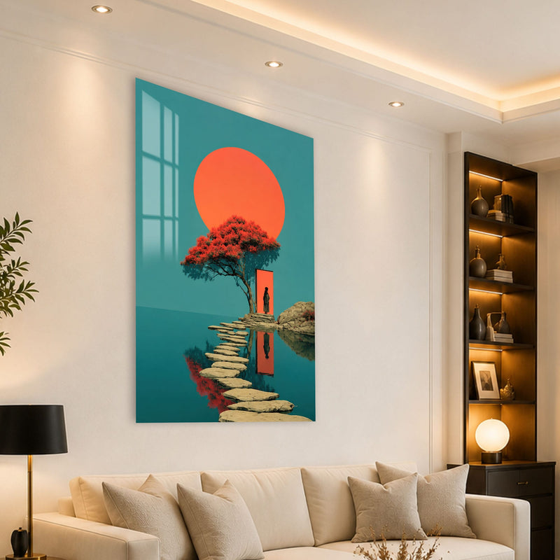 Artronauts Glass Print Portal at Sunset Glass Wall Art