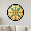 Turquoise Arabesque with gold frame