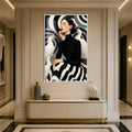 Artronauts Glass Print 12x18 cm | 4.7"x7.1" / White Woman Among White Cranes Glass Wall Art