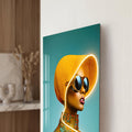 Artronauts Glass Print Golden Neon Voyager Glass Wall Art