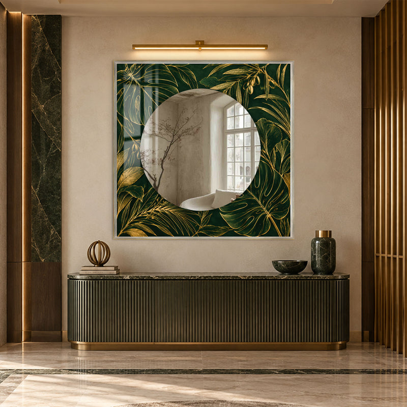 Emerald Botanical Elegance with white frame