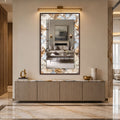 Marble Mosaic Elegance with walnut frame
