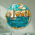 Turquoise Sailing Regatta — tempered glass, ultra HD print, ready to hang