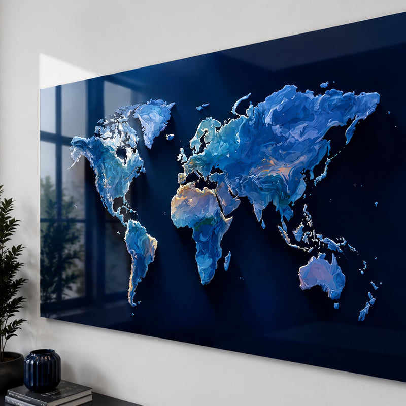 Midnight World Map lifestyle view