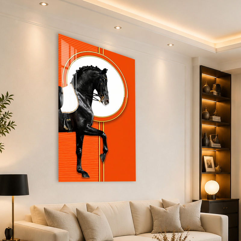 Black Horse in Orange angled lifestyle view