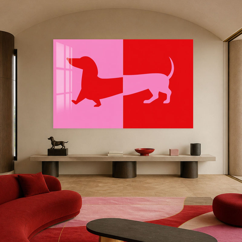 Artronauts Glass Print Pop Art Dachshund Glass Wall Art