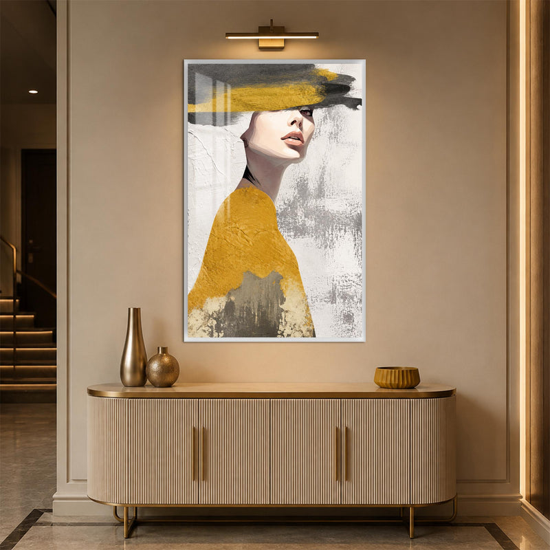 Woman In Ochre with white frame