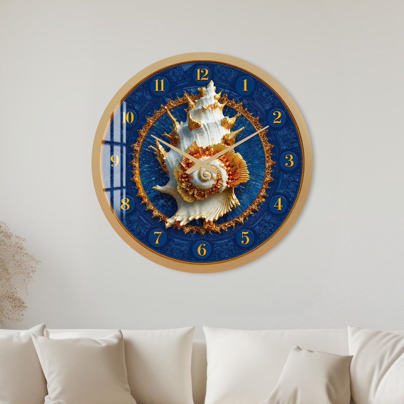 Gilded Conch with gold frame