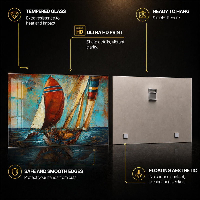 Artronauts Glass Print Weathered Sails Glass Wall Art