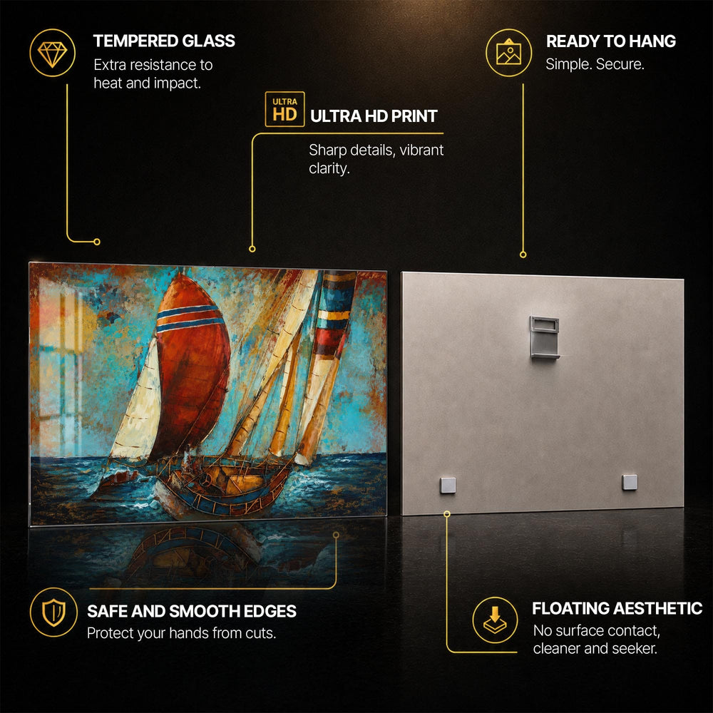 Artronauts Glass Print Weathered Sails Glass Wall Art
