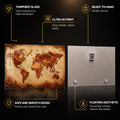Autumn World Map — tempered glass, ultra HD print, ready to hang