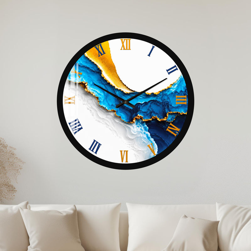 Blue Agate Elegance with black frame