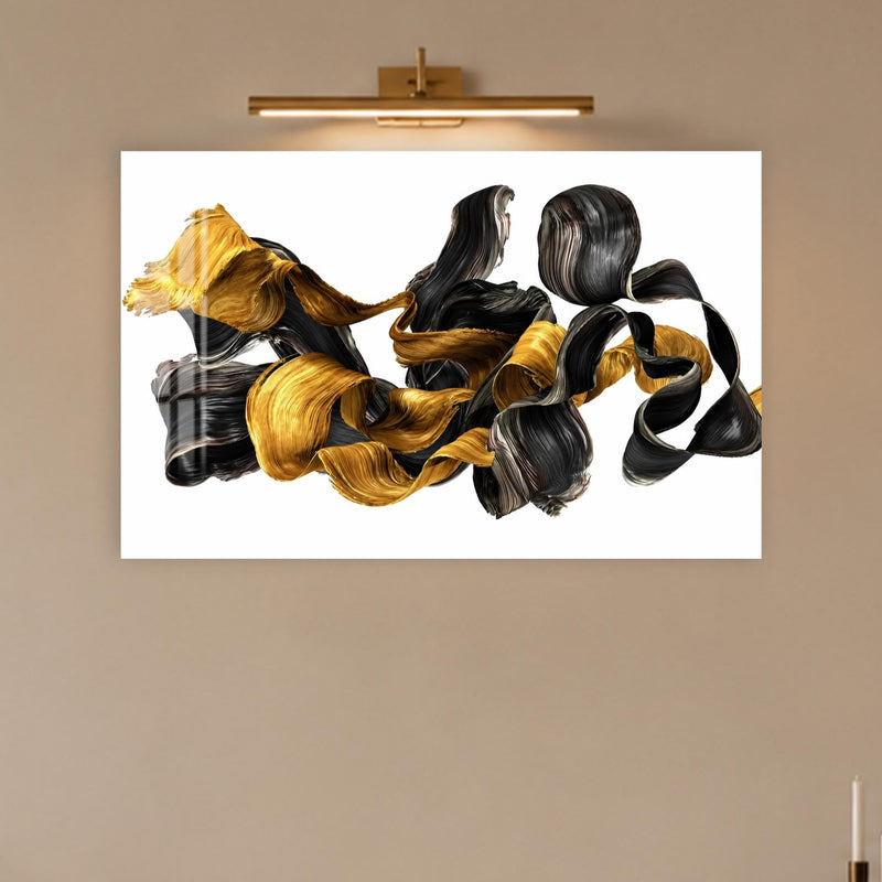 Gold Silk Flow in a modern room