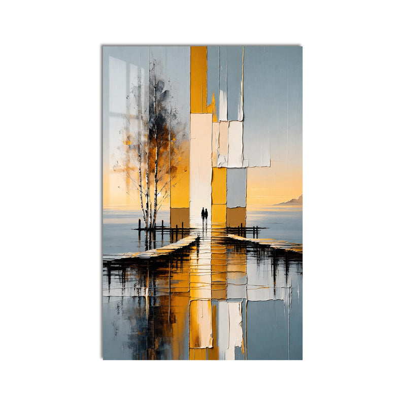 Golden Abstract Waterfront product shot on white background