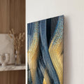 Artronauts Glass Print Gilded Sapphire Currents Glass Wall Art