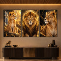 Golden Lion Family with black frame