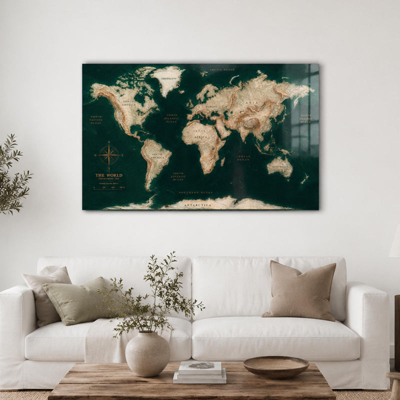 Emerald World Map lifestyle view
