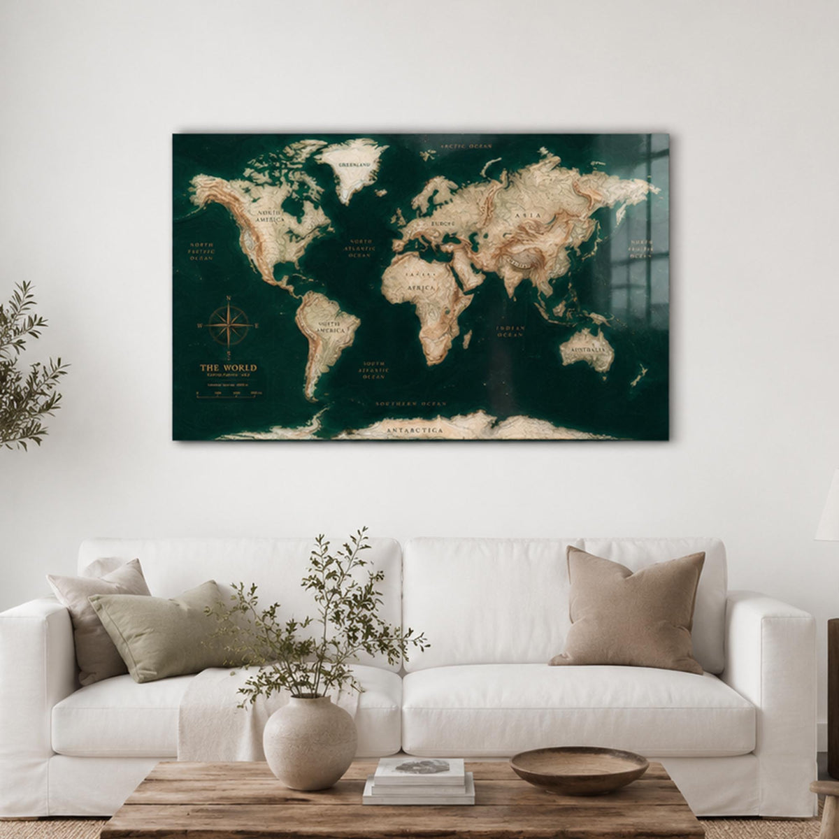 Emerald World Map lifestyle view