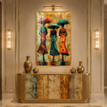 Rainy Day Elegance with gold frame