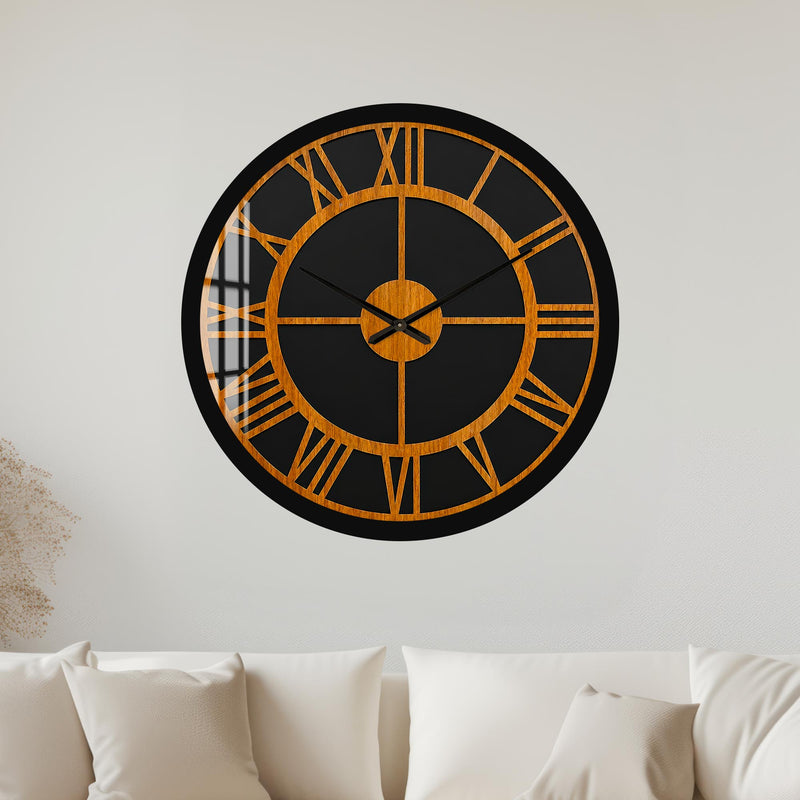 Wood Effect Roman Numerals with black frame