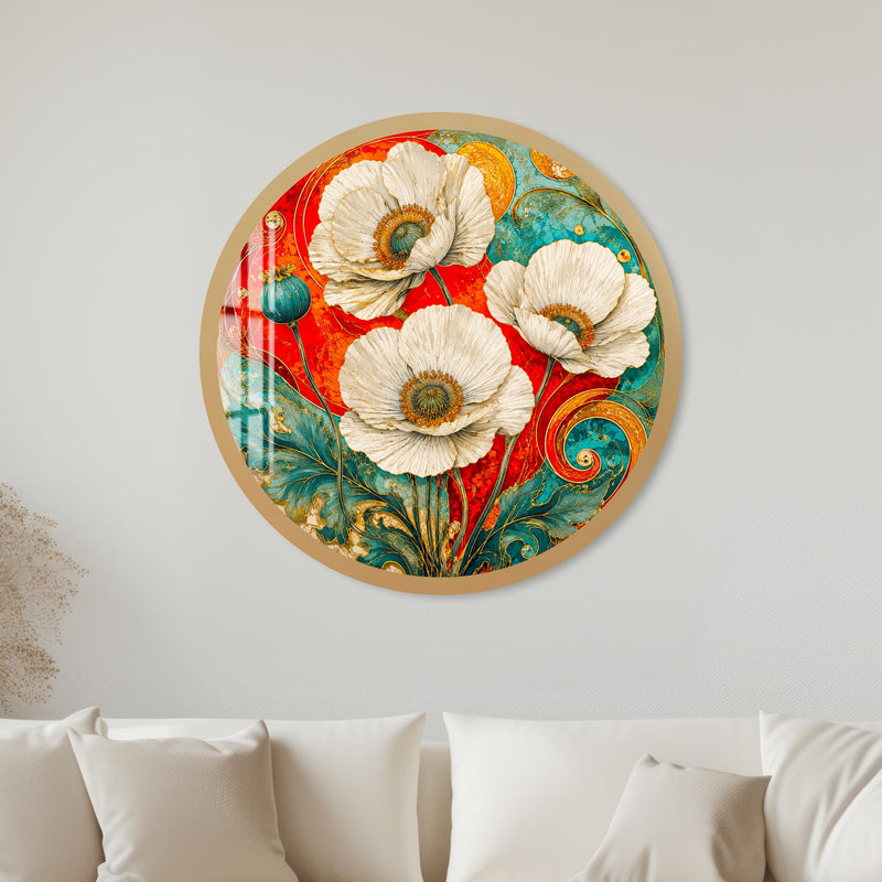 Gilded Poppy Symphony with gold frame