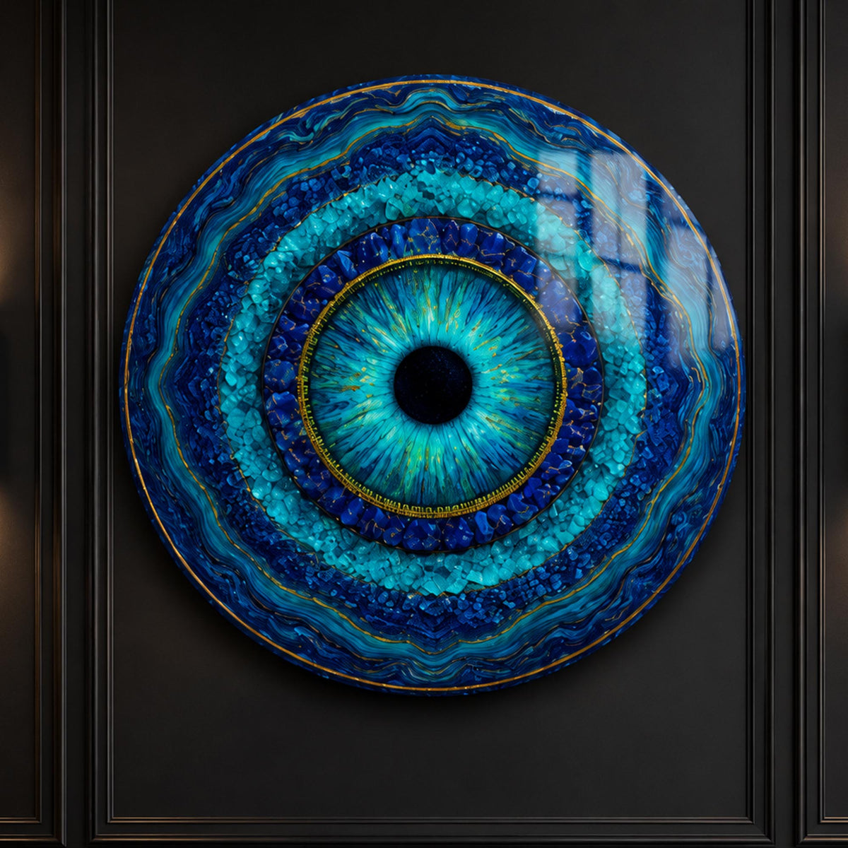 Turquoise Guardian Eye II in a modern room