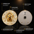 Regal Golden Lion — tempered glass, ultra HD print, ready to hang