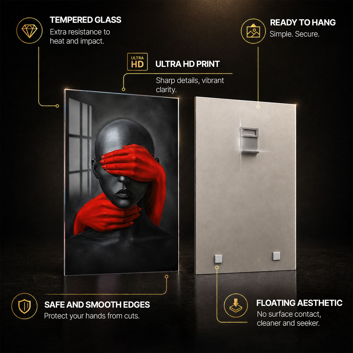 Unspoken Senses — tempered glass, ultra HD print, ready to hang